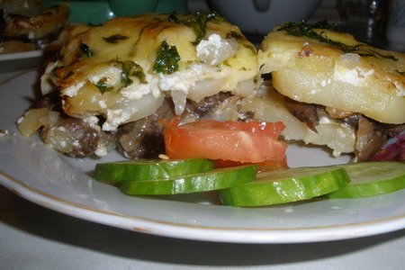 Картофель, запеченый с грибами