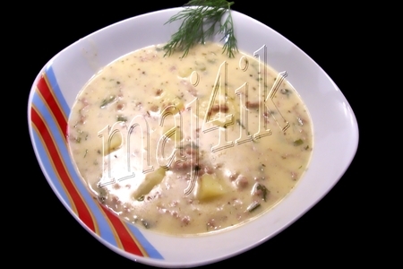Суп сливочно-сырный с фаршем "объеденье"