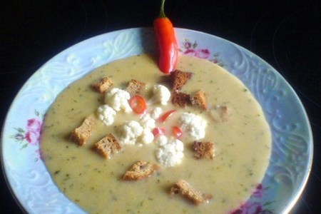 Фото к рецепту: Куриный суп-пюре с цветной капустой