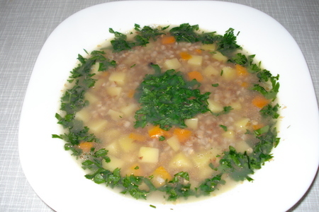 Фото к рецепту: Гречневый суп