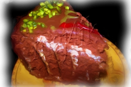 Фото к рецепту: Рождественский торт "лабиринт" (шоколадный с кофейным кремом маскарпоне)