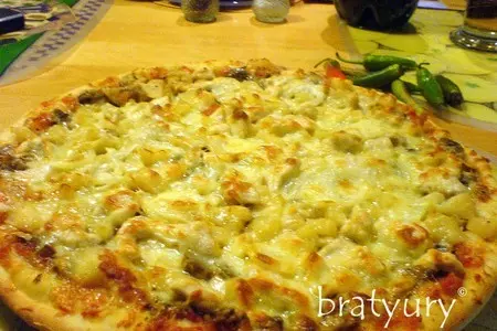 Pizza hawaii con funghi
