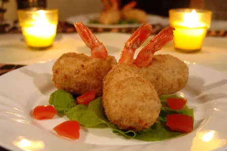 Куриные зразы с креветками