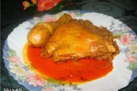 Куриные окорочка в луковом соусе