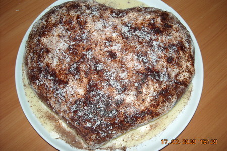 Фото к рецепту: Тортик " апельсиново-ореховое сердце"