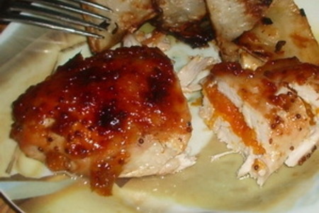 Фото к рецепту: Фаршированные куриные грудки с сельдереем