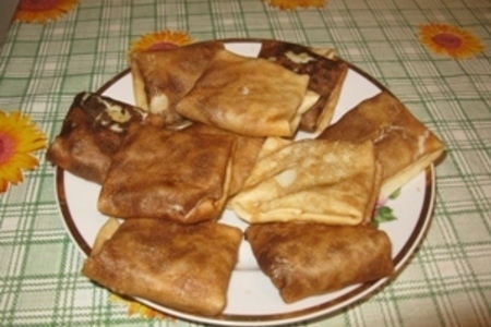 Блинчики с грибами и луком