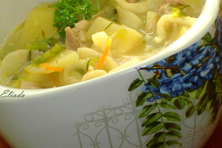 Весенний суп с домашней лапшой