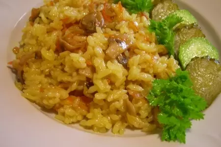 Плов с шампиньонами