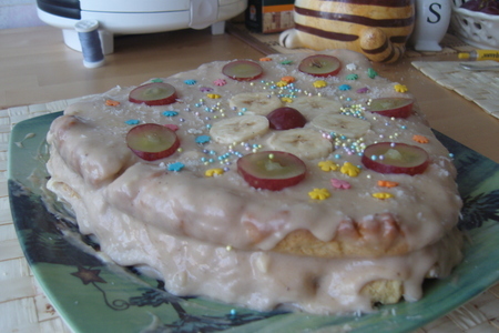 Фото к рецепту: Песочно-банановый торт