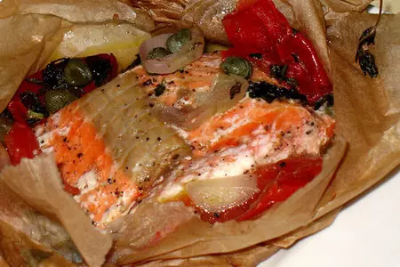 Филе сёмги en papillote (в пергаменте)
