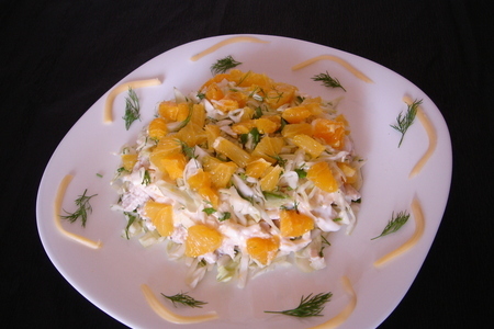 Фото к рецепту: Салат с курицей и апельсинами