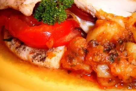Многоэтажная грудка с начинкой "mozzarella"
