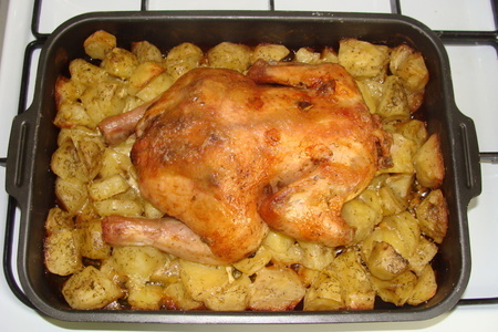 Фото к рецепту: Курица по-деревенски
