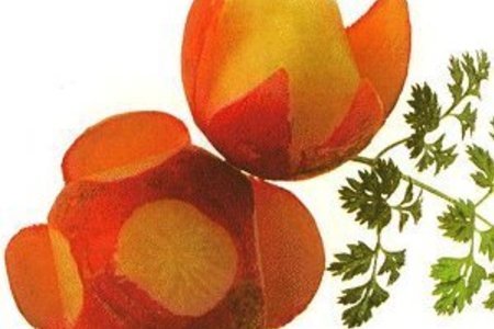 Украшение блюд: цветы из редиса