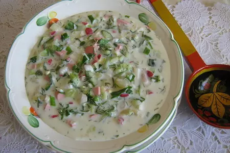 Окрошка на айране.