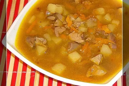 Похлёбка из куриной печени