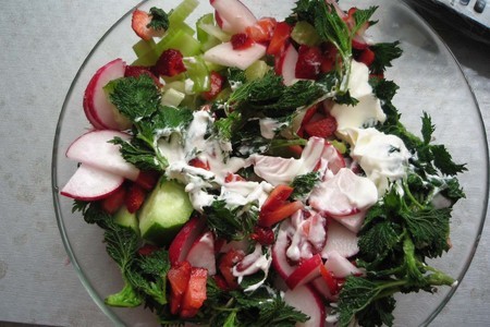 Фото к рецепту: Салат с крапивкой