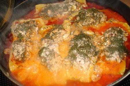 Фото к рецепту: Кабачки фаршированные в соусе. блюдо nr.  2 из серии "борьбы против урожая кабачков"…