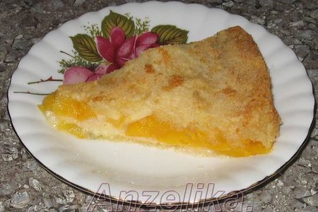 Насыпной пирог с персиками и яблоками.(вариант)
