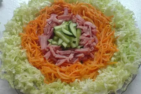 Салат "радуга" с корейской морковкой