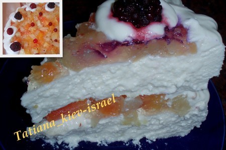 Фото к рецепту: Торт творожно-фруктовый