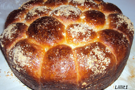 Фото к рецепту: Немецкий праздничный сдобный хлеб (partybrot german party bread)