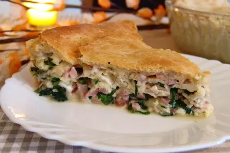 Греческий пирог с ветчиной
