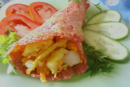 Салат"рыбный рог"