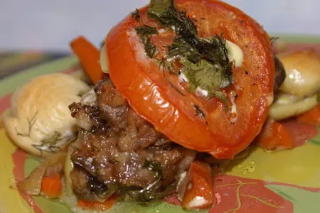 Рагу с рёбрышками запечённое