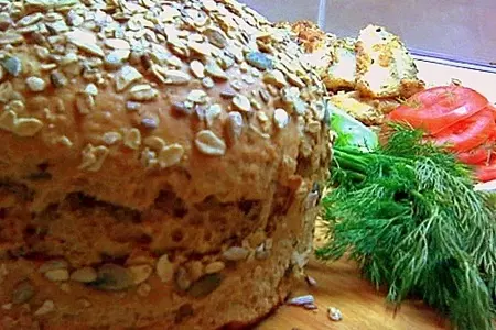 Хлеб овсяный на закваске с семечками