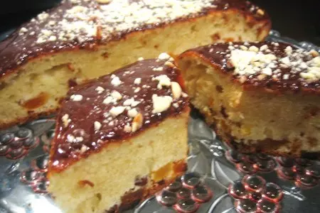 Пирог с курагой (тесто сметанное!)