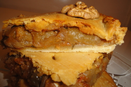 Фото к рецепту: Пирог из рубленного теста с баклажанами