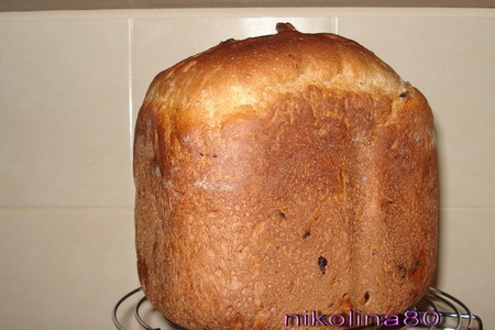 Фото к рецепту: Хлебушек с черносливом    рецепт для хлебопечки