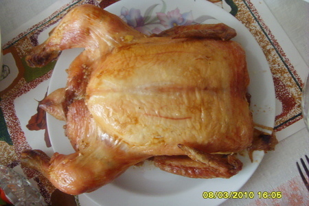 Фото к рецепту: Курица на пачке соли.