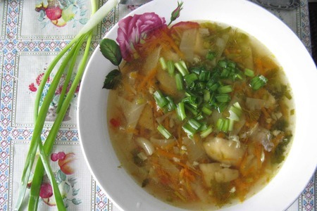 Фото к рецепту: Грибной суп с капустой