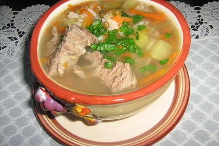 Мясной суп с машем и рисом(по мотивам машхурды)