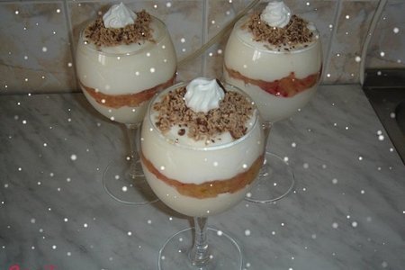 Фото к рецепту: Творожный десерт с персиками