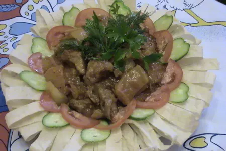 Корзиночки из лаваша со свининой