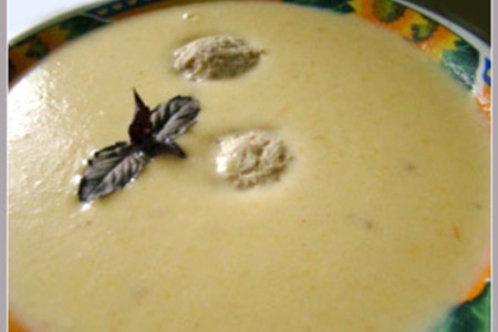 Кабачково-картофельный крем-суп с фрикадельками