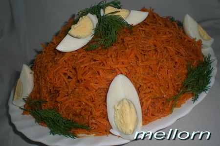 Салат из ветчины и корейской моркови