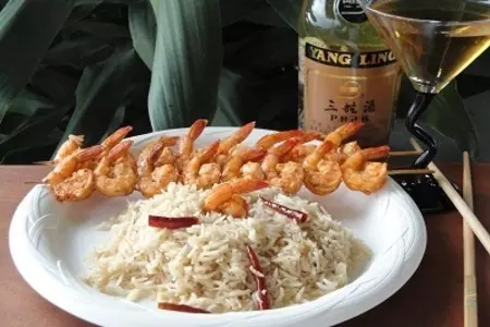 Креветки с рисом