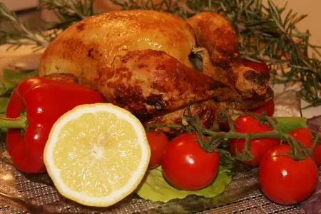 Запечёная курица.румяная и ароматная/дуэль/