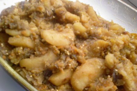 Фото к рецепту: Картофель+баклажан=не совсем обычное рагу.