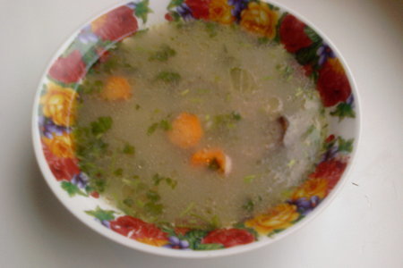 Фото к рецепту: Куриный суп с гречневыми клёцками.