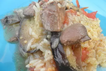 Маклюба с печенкой и специями
