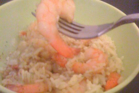 Простейший рис с креветками