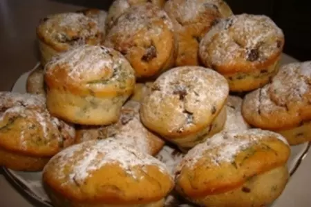 Маффины с шоколадом и мятой.