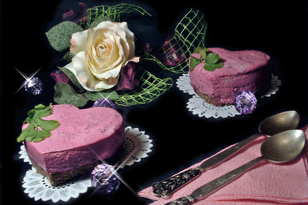 Свекольный чизкейк  с сельдью или "валентинки" для романтического ужина.