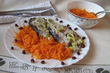 Фото к рецепту: «солнечный» обед из тыквы и карпа в сливках